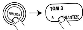 ZOOM RT-123 - STEP3 Press the [FUNCTION] key and then pad 6 (QUANTIZE). - 1