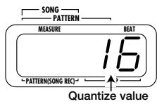 ZOOM RT-123 - STEP2 Press the [FUNCTION] key and then pad 6 (QUANTIZE). - 3