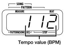 ZOOM RT-123 - Press the [TEMPO] key. - 2