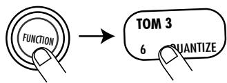 ZOOM RT-123 - STEP2 Press the [FUNCTION] key and then pad 6 (QUANTIZE). - 2