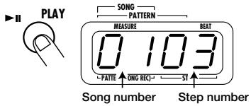 ZOOM RT-123 - STEP10 To listen to the song, press the [PLAY] key. - 1
