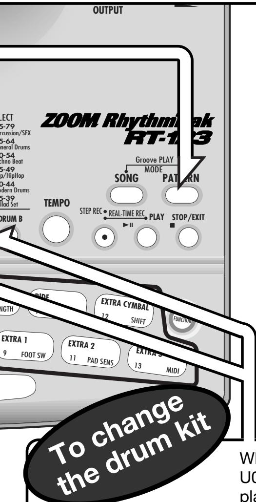 ZOOM RT-123 - To play a bass program with the pads - 1