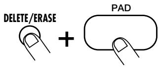ZOOM RT-123 - STEP10 To erase the sound from a specific pad, push the pad while holding the [DELETE/ERASE] key down. - 1