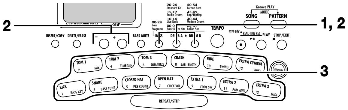 ZOOM RT-123 - Selecting a kit/program for manual play - 1