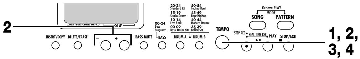 ZOOM RT-123 - Changing the tempo of pattern playback - 1