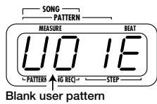 ZOOM RT-123 - STEP1 In pattern mode, select an empty user pattern (U01 - U99), and select a drum kit if desired. - 2