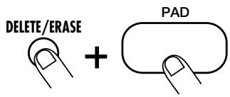 ZOOM RT-123 - To erase the sound from a specific pad, push the pad while holding the [DELETE/ERASE] key down. - 1
