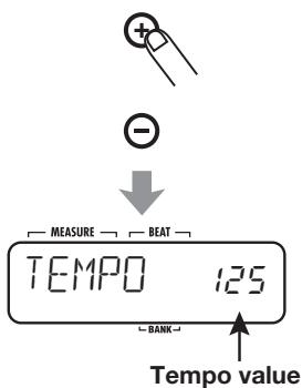 ZOOM RT-223 - Use the VALUE [+] /[-] keys to set the tempo. - 1
