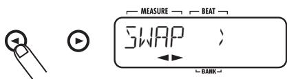 ZOOM RT-223 - Use the cursor left/right keys to select the "STORE >", "SWAP >", or "FACTORY" (initialize) action. - 1