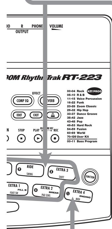 ZOOM RT-223 - Press pads 1 - 9, \([+\] , [x]. - 1