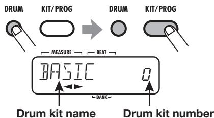ZOOM RT-223 - Press the [DRUM] key and then the [KIT/PROG] key. - 1