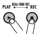 ZOOM RT-223 - Press the PLAY [▶] key while holding down the REC [●] key. - 1