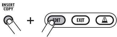 ZOOM RT-223 - Press the [EDIT] key while holding down the [INSERT/COPY] key. - 1
