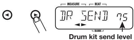 ZOOM RT-223 - Use the cursor left/right keys to bring up the indication "DR SEND" on the display. - 1