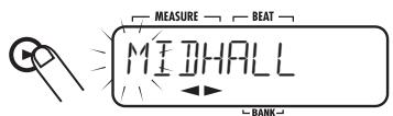 ZOOM RT-223 - Use the cursor left/right keys to bring up the indication "PATNAME" on the display. - 2