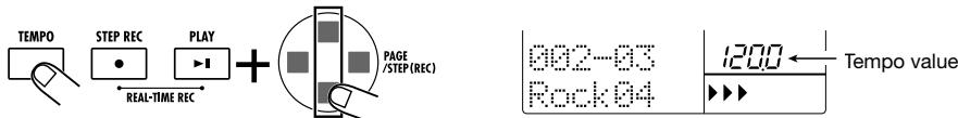 ZOOM RT-323 - Hold down the [TEMPO] key and use the []/[] keys or the [VALUE] dial to change the tempo value. - 1