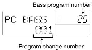 ZOOM RT-323 - Assign program change number to bass program (PC BASS) - 1