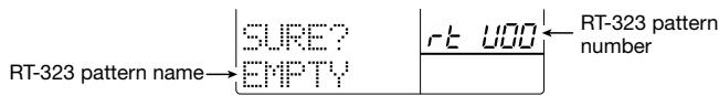 ZOOM RT-323 - Use the [] / [] keys or the [VALUE] dial to select the pattern, and press the [ENTER] key. - 1