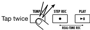 ZOOM RT-323 - To enter the tempo value manually, tap the [TEMPO] key twice in the desired interval (tempo tap input). - 1