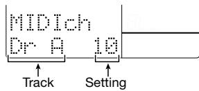ZOOM RT-323 - Set MIDI send/receive channel for each track (MIDlch) - 1