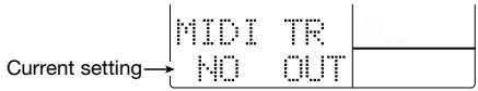 ZOOM RT-323 - Enable/disable output of data stored on MIDI track (MIDI TR) - 1