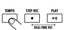 ZOOM RT-323 - To change the song tempo, hold down the [TEMPO] key and use the [ ] / [ ] keys or the [VALUE] dial while the song is playing (or stopped). - 1
