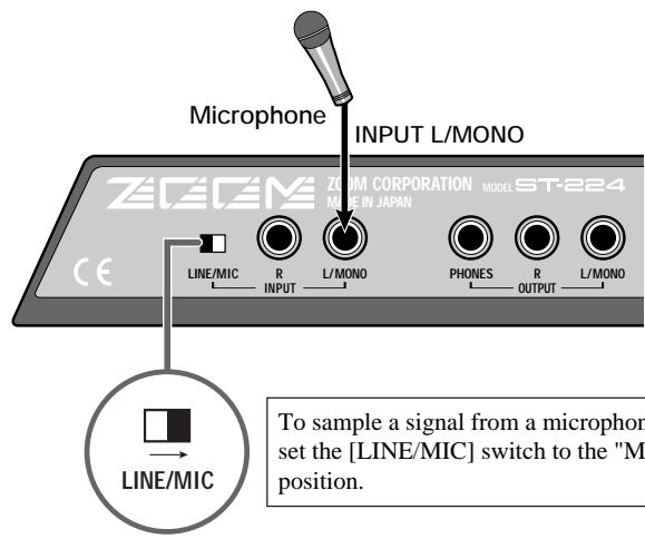ZOOM ST-224 - Connection to Sound Source (2) (Microphone) - 1
