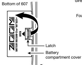 ZOOM 607 - Operating the Unit on Battery Power - 1