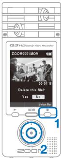 ZOOM Q3HD - Erasing recordings - 1