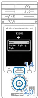 ZOOM Q3HD - Setting video-recording lighting - 2