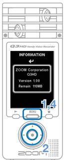 ZOOM Q3HD - Viewing information - 2