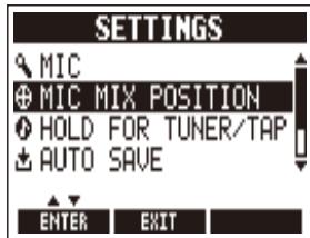ZOOM A3 - | To set the mix position of the mic input - 2