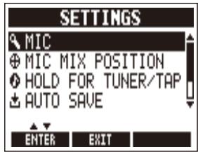 ZOOM A3 - | To change mic input settings - 1