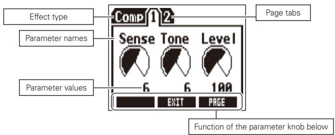 ZOOM A3 - Edit Screen shows parameters being edited - 1