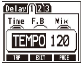 ZOOM A3 - To set the tempo with the parameter knobs - 4