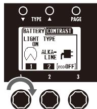 ZOOM B3 - To set the amount of time until the backlight dims - 1