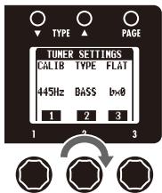 ZOOM B3 - | To select the tuner type - 1