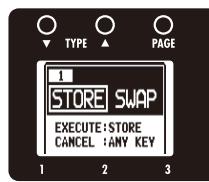 ZOOM B3 - | To select whether to store or swap the patch - 2