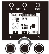 ZOOM B3 - | To select the battery type - 1