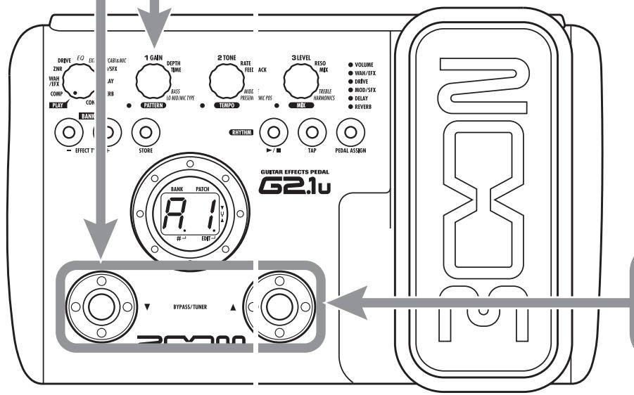 ZOOM G21U - Patch change at bypass/mute - 1