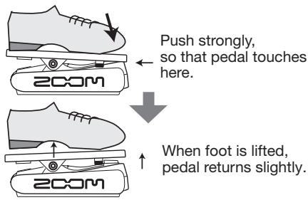 ZOOM G21U - Adjusting the sensitivity of the built-in expression pedal - 5