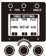 ZOOM G3 - | To select the tuner type - 1