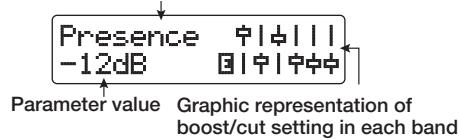 ZOOM G92TT - To change other major parameters in the pre-amp section, operate the respective knob (see illustration below). - 1