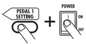ZOOM G92TT - Hold down the [PEDAL 1 SETTING] key while turning on power to the unit. - 1