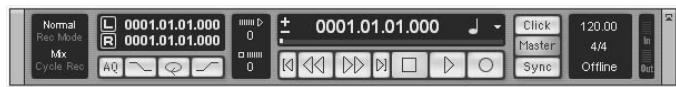 ZOOM G92TT - Verify that the transport panel is shown. - 1
