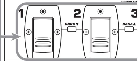 ZOOM GFX3 - To switch to a patch in another group or bank, use the BANK [] / [] keys and then the foot switches [1] - [3]. - 4