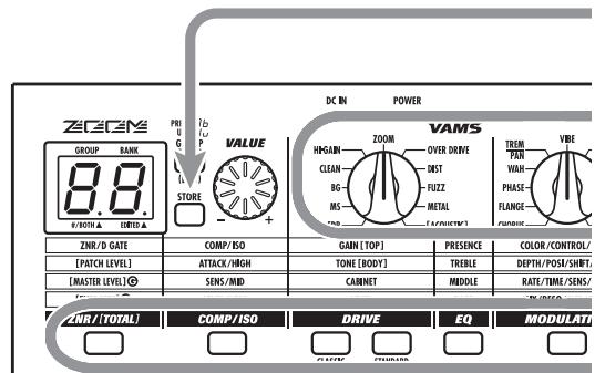 ZOOM GFX3 - To switch to a patch in another group or bank, use the BANK [] / [] keys and then the foot switches [1] - [3]. - 3