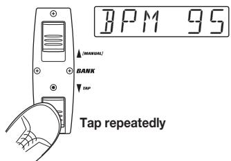 ZOOM GFX5 - To change the tempo of the rhythm pattern, tap the BANK [▼] switch repeatedly in the desired interval. - 1