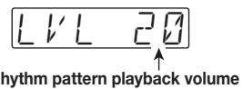 ZOOM GFX5 - To change the volume of the rhythm sound, press the PARAMETER [▲]/[▼] keys during rhythm pattern playback to bring up the indication "LVL xx" (where xx is a number) on the display, and then turn the [VALUE] dial. - 1