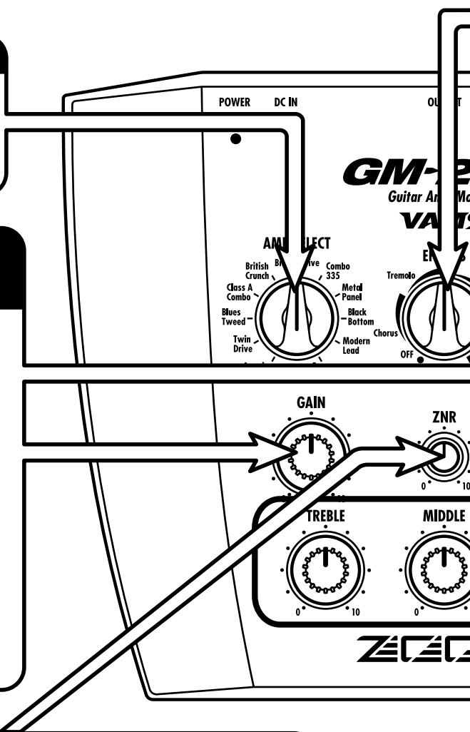 ZOOM GM200 - Adjust distortion intensity and volume - 3